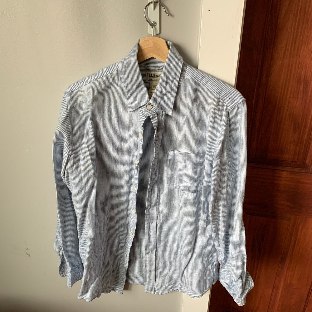 Striped L.L. Bean Button Down - Linen (S)